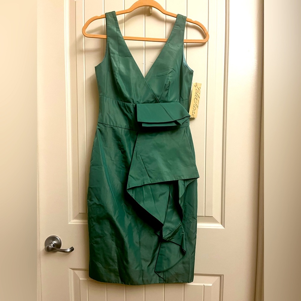 Lela Rose NWT Seaglass Blue 100% Silk Dress, size 2